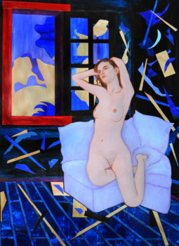 Zeitgenössisches Werk mit dem Titel « Anaïs dans la chambre bleue », Erstellt von MICHEL BOETTCHER