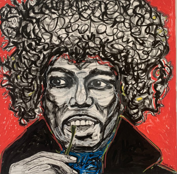 Zeitgenössisches Werk mit dem Titel « Jimi Hendrix - Dead Again », Erstellt von GINETTE