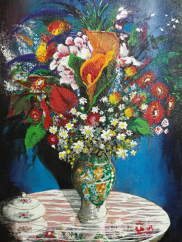 Zeitgenössisches Werk mit dem Titel « Couleurs florale à l'acrylique », Erstellt von DJAMEL