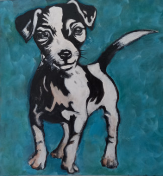 Zeitgenössisches Werk mit dem Titel « Chien, Jack Russell », Erstellt von BRIGI'ART