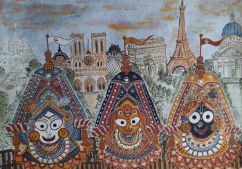 Zeitgenössisches Werk mit dem Titel « Festival de l'Inde à Paris », Erstellt von MAïA SAINT-COULEURS