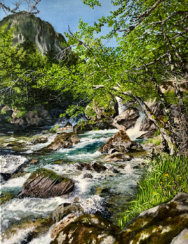 Zeitgenössisches Werk mit dem Titel « Les pyrénéens au printemps », Erstellt von RITA