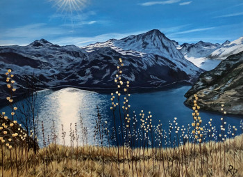 Zeitgenössisches Werk mit dem Titel « Lac de la montagne », Erstellt von RITA