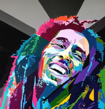 Zeitgenössisches Werk mit dem Titel « BOB MARLEY », Erstellt von MAîTRE CLAUDE