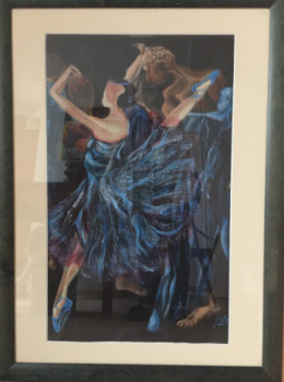 Zeitgenössisches Werk mit dem Titel « Danseuse bleue », Erstellt von BIACHE CHRISTANE