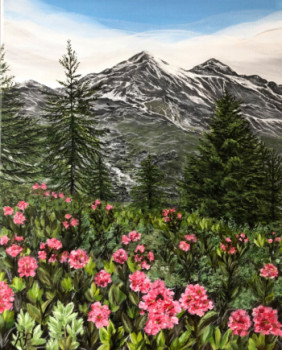 Zeitgenössisches Werk mit dem Titel « Le printemps aux Alpes », Erstellt von RITA