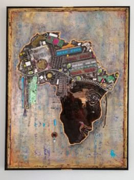 Zeitgenössisches Werk mit dem Titel « African queen, le visage de l'Afrique », Erstellt von ANNE ROBIN