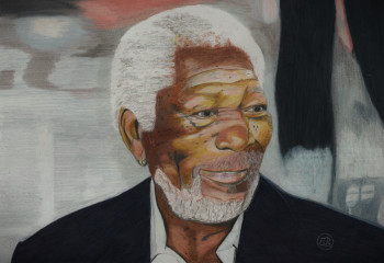 Zeitgenössisches Werk mit dem Titel « Morgan Freeman en dessin. », Erstellt von PIRDESSINS