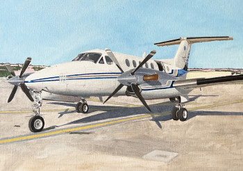 Zeitgenössisches Werk mit dem Titel « Beechcraft King Air B200 », Erstellt von ARNAUD FEUGA