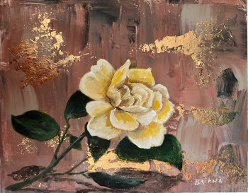 Zeitgenössisches Werk mit dem Titel « Rose jaune », Erstellt von BRIKHA