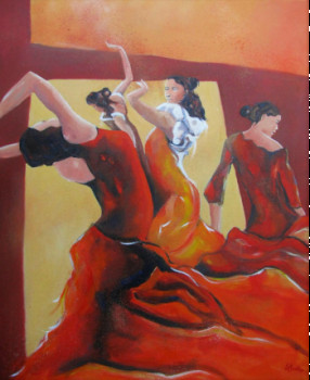 Zeitgenössisches Werk mit dem Titel « Danseuses de Flamenco », Erstellt von JEAN-NOëL LE JUNTER