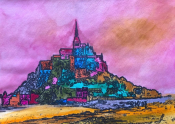 Zeitgenössisches Werk mit dem Titel « Mont Saint-Michel », Erstellt von ERIC ERIC