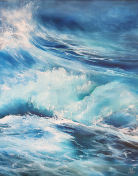 Zeitgenössisches Werk mit dem Titel « Stormy wave », Erstellt von ROSE