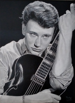 Zeitgenössisches Werk mit dem Titel « Johnny Halliday 1962 », Erstellt von RICHY WAM K