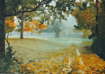 Zeitgenössisches Werk mit dem Titel « Automne en sous bois », Erstellt von ANDRé FEODOROFF