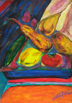 Zeitgenössisches Werk mit dem Titel « Table de fruits », Erstellt von MITRA SHAHKAR