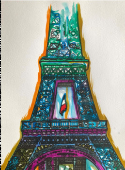 Zeitgenössisches Werk mit dem Titel « Eiffel Tower Paris 1 », Erstellt von ERIC ERIC