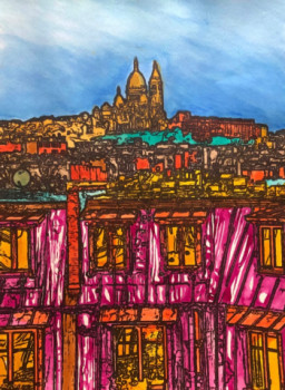 Zeitgenössisches Werk mit dem Titel « Paris Montmartre », Erstellt von ERIC ERIC