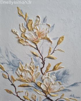 Zeitgenössisches Werk mit dem Titel « Magnolia 2 », Erstellt von NELLY SIMON