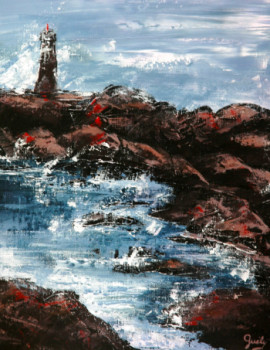 Zeitgenössisches Werk mit dem Titel « Côte sauvage et phare », Erstellt von GUELY