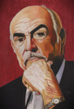 Zeitgenössisches Werk mit dem Titel « Sean Connery en portrait. », Erstellt von PIRDESSINS