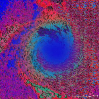 Zeitgenössisches Werk mit dem Titel « TABLEAU NUMERIQUE N7 - GALAXIE  EN  COULEUR », Erstellt von ASGRAPHE2023