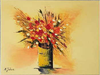 Zeitgenössisches Werk mit dem Titel « Le bouquet coloré », Erstellt von N.JAHIER