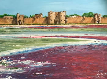 Zeitgenössisches Werk mit dem Titel « Aigues Mortes et ses salins », Erstellt von ANNE AMOUROUX