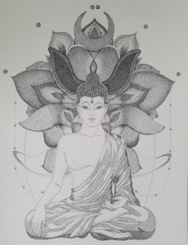 Zeitgenössisches Werk mit dem Titel « Bouddha », Erstellt von MALISU