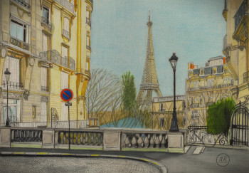 Zeitgenössisches Werk mit dem Titel « Paris, si tu veux… », Erstellt von PIRDESSINS