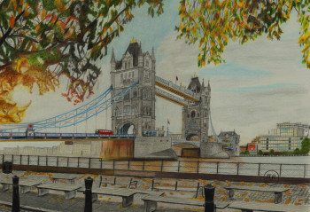 Zeitgenössisches Werk mit dem Titel « London, here am I. », Erstellt von PIRDESSINS