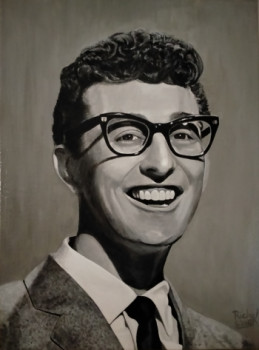 Zeitgenössisches Werk mit dem Titel « Buddy Holly », Erstellt von RICHY WAM K