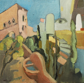 Zeitgenössisches Werk mit dem Titel « L'œil du village », Erstellt von ANTOINE FUMET