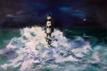 Zeitgenössisches Werk mit dem Titel « Le Phare, au pastel sec », Erstellt von CLICKART+