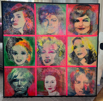 Zeitgenössisches Werk mit dem Titel « Stars & Warhol », Erstellt von POPARTKUSTOM