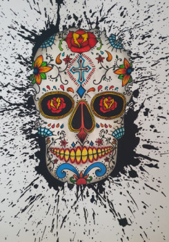 Zeitgenössisches Werk mit dem Titel « Mexican skull », Erstellt von MALISU