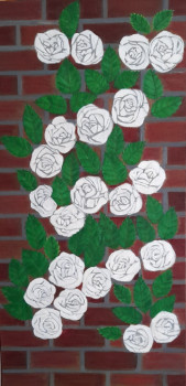 Zeitgenössisches Werk mit dem Titel « ROSIERS BLANC 1 1 », Erstellt von FABRICE DURIEUX