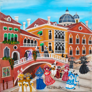 Zeitgenössisches Werk mit dem Titel « Le Carnaval de Venise/The Venice Carnival », Erstellt von YOLANDE SALMON-DUVAL