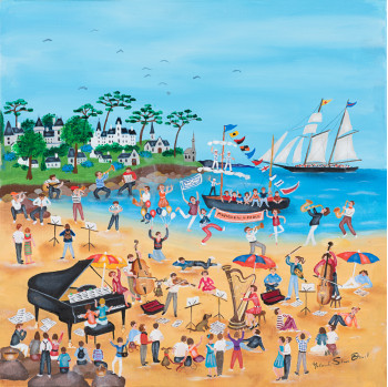 Zeitgenössisches Werk mit dem Titel « Musique sur le sable/Beach Music », Erstellt von YOLANDE SALMON-DUVAL