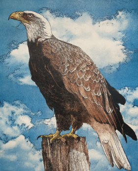 Zeitgenössisches Werk mit dem Titel « L'aigle Royal », Erstellt von JACKY ROUGET