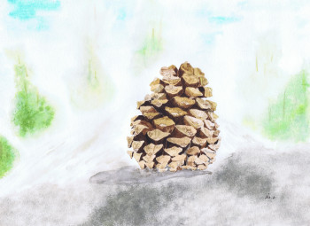 Zeitgenössisches Werk mit dem Titel « Pine cone », Erstellt von MIHA