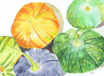 Zeitgenössisches Werk mit dem Titel « Variété de courge », Erstellt von MIHA