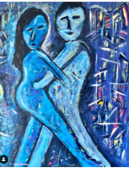 Zeitgenössisches Werk mit dem Titel « Tango blue dream », Erstellt von NATALIA MONASTERSKY