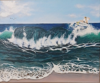 Zeitgenössisches Werk mit dem Titel « "Surfing good vibes" », Erstellt von ANNE MARIE SOUSA