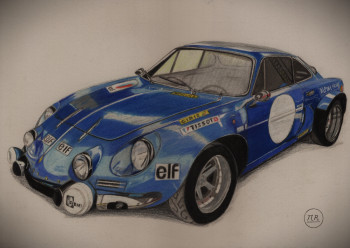 Zeitgenössisches Werk mit dem Titel « Alpine A110 », Erstellt von PIRDESSINS