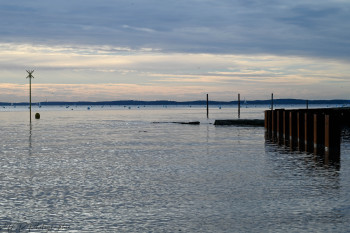 Zeitgenössisches Werk mit dem Titel « Fin de journée hivernale sur le Bassin », Erstellt von MARIE LABARTHE-PON