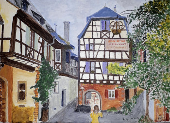 Zeitgenössisches Werk mit dem Titel « Riquewihr », Erstellt von FRANCIS MICHOT