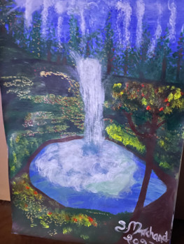 Zeitgenössisches Werk mit dem Titel « Cascade en forêt », Erstellt von STéPHANIE MARCHAND