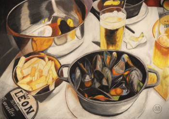 Zeitgenössisches Werk mit dem Titel « Moules made in Belgium », Erstellt von PIRDESSINS