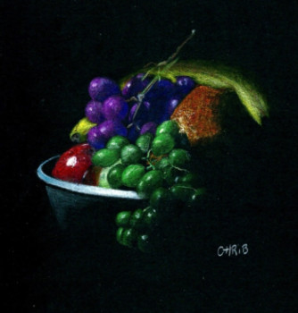 Zeitgenössisches Werk mit dem Titel « Corbeille de fruits », Erstellt von CHRIB